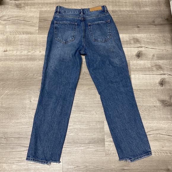 PACSUN Eco Medium Blue HighRise Straight Distressed Jeans - Picture 5 of 9